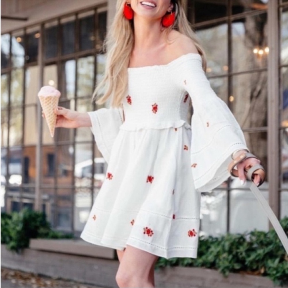 Free People Floral Off-Shoulder Dress